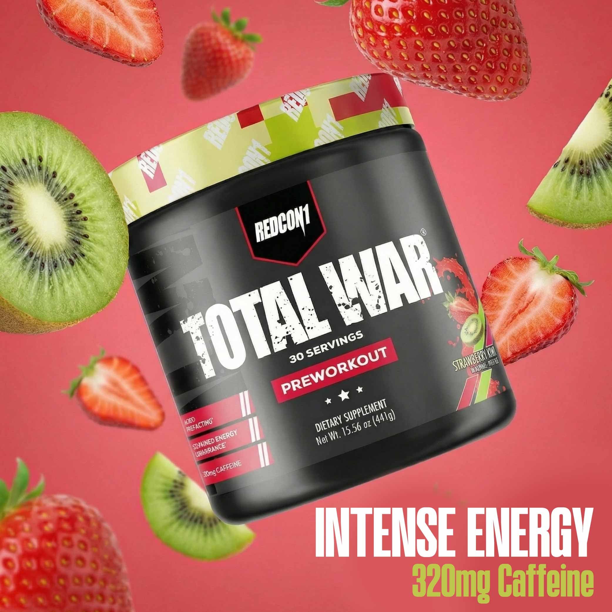 REDCON1 Total War Pre Workout Powder | Blue Raspberry | 320mg Caffeine + Citrulline Malate + Beta Alanine (30 Servings) — Amazon image 5