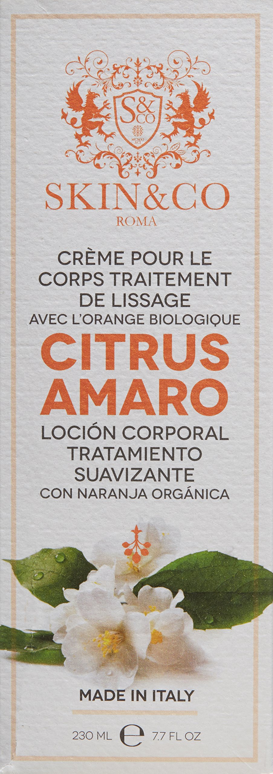 SKIN&CO Roma Smoothing Treatment Body Lotion with Citrus Amaro, 7.7 Fl Oz