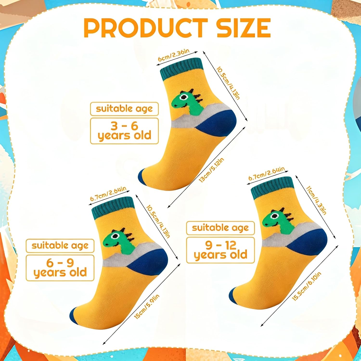 6/8/10 Pairs Boys Kids Novelty Crew Socks | Crazy Funny Cartoon Cotton Socks