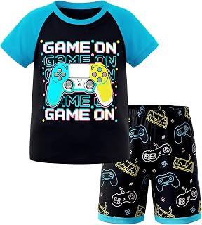 HONGTEYA Cotton Toddler Boys Clothes Kids Outfits Short Sleeve Set For 2-7T