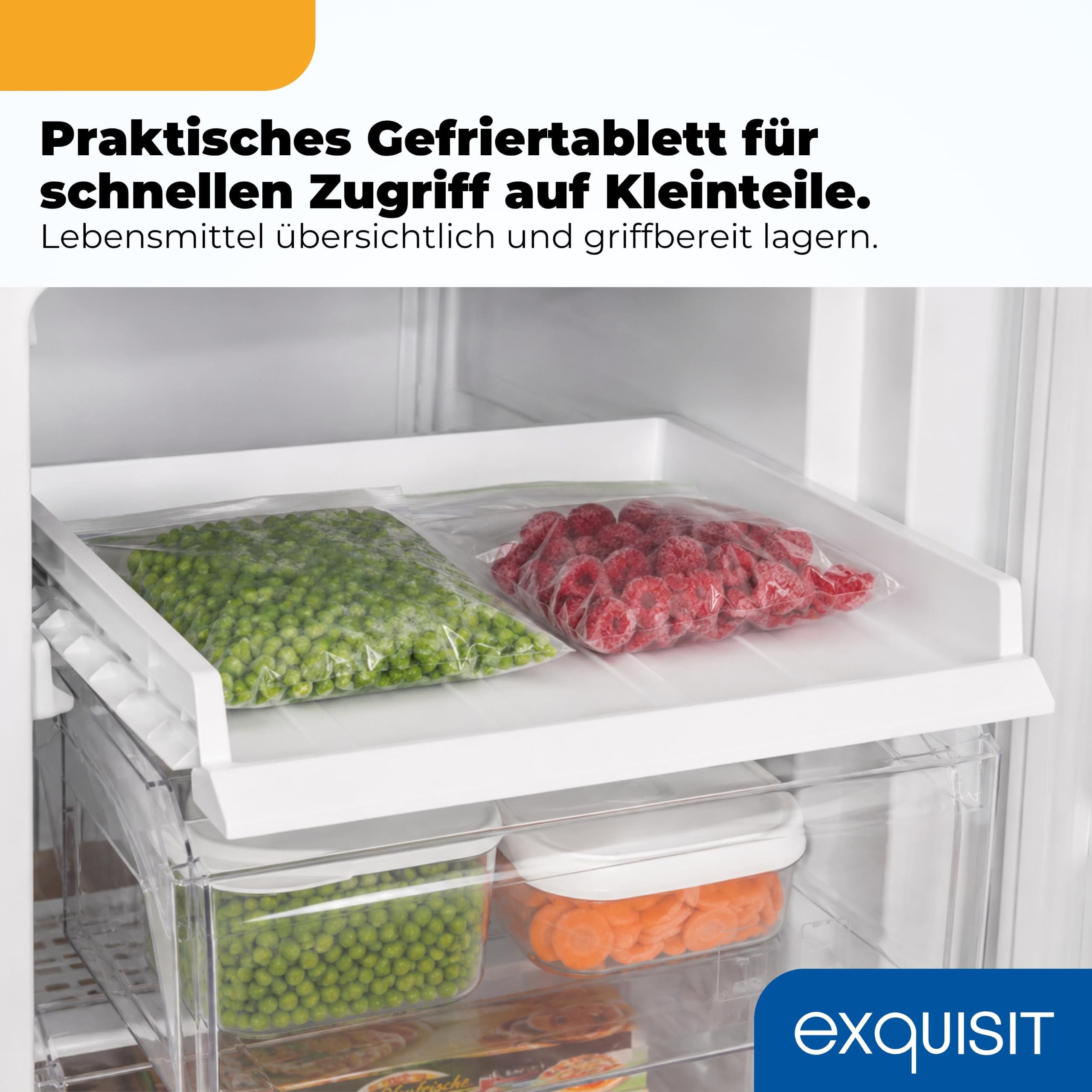 Exquisit GS5230-H-040D Gefrierschrank - 168 l Tiefkühlschrank - Weiß - D | 4 Sterne Gefrierfach - 4 Schubladen - 143 cm hoch - 40 dB leise - Türanschlag wechselbar - Freistehendes Gefriergerät