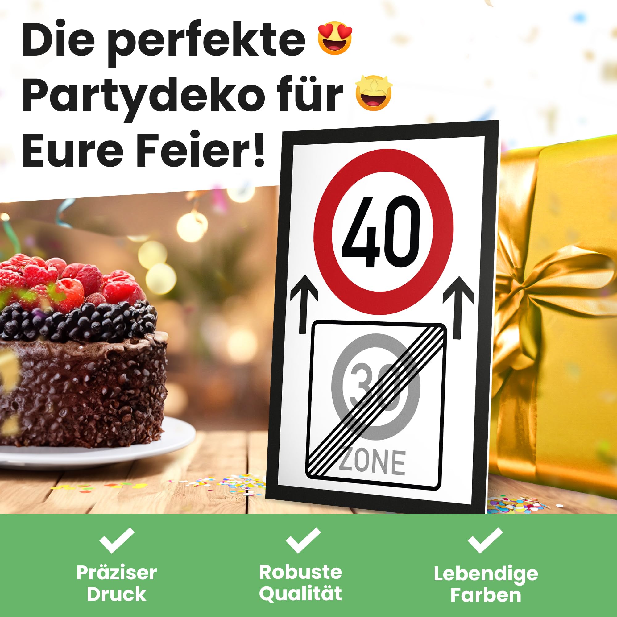 Targa Divertente Per 40° Compleanno – 30x20 Cm In Plastica Resistente, Per Donne E Uomini, Decorazione Feste