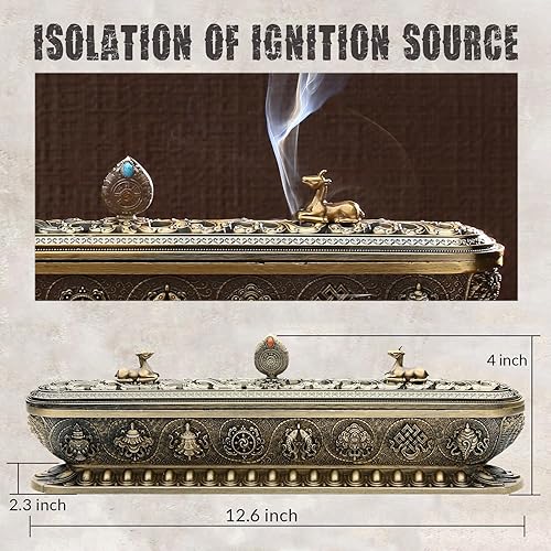 Miniatura 3 de Soporte de incienso para palos, quemador de incienso con colector de cenizas, soporte de incienso para yoga, meditación, decoración de oficina en