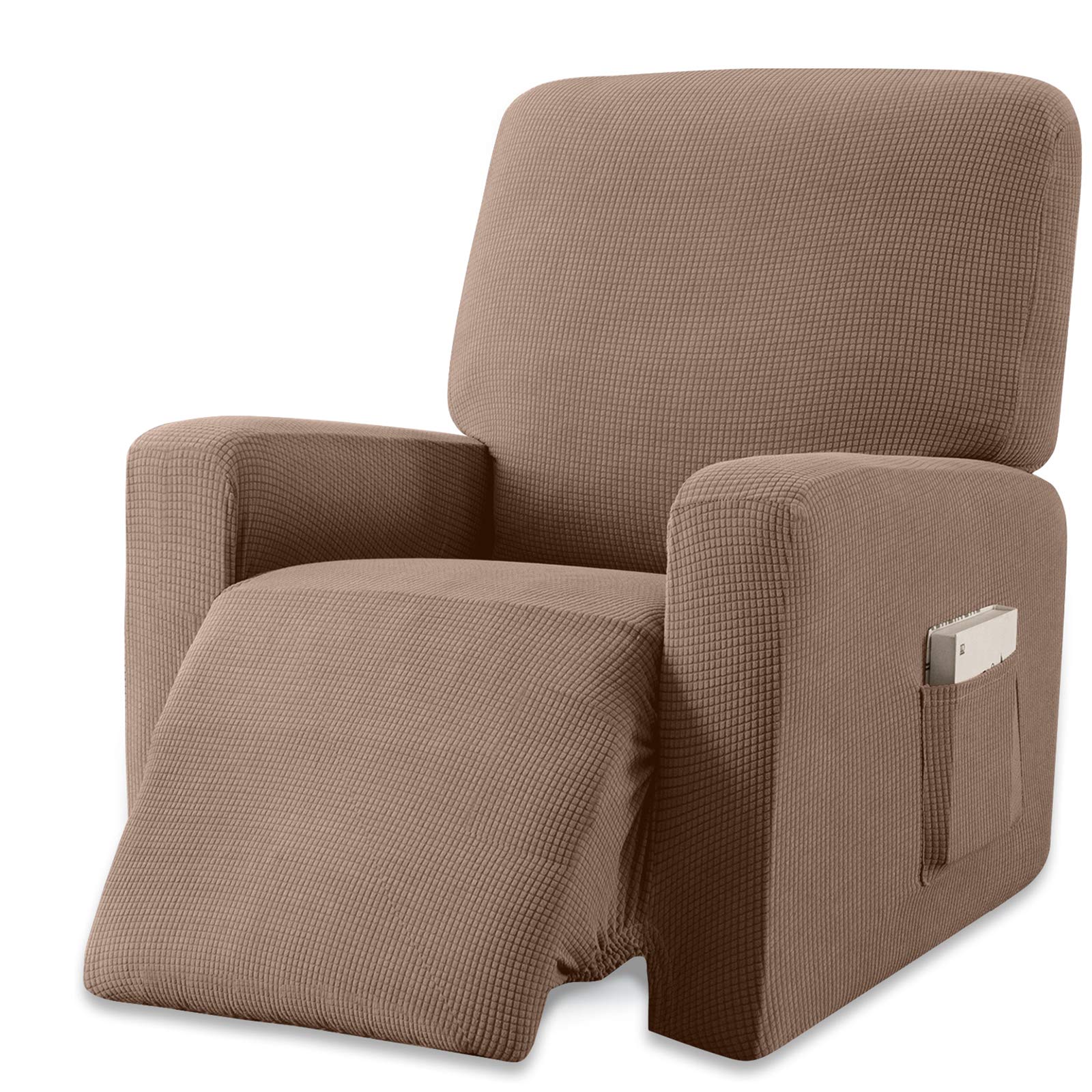 GranbestPremium Water Repellent Sofa Cover High Stretch Couch Slipcover Super Soft Fabric Couch Cover (Camel, Recliner)