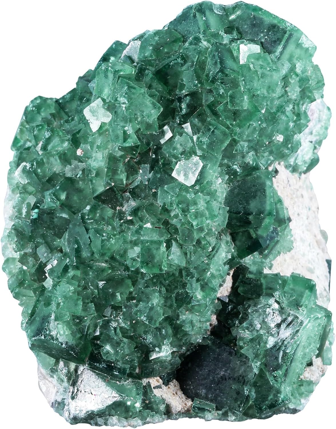 Rockcloud Natural Fluorite Crystal Geode Cluster Irregular Mineral Raw Stone Reiki Specimen for Chakra Meditation, 1.10-1.32 lb