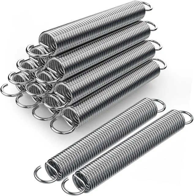 12 Stück Zugfedern mit Haken aus Edelstahl, 70x10x1.2mm, für Trampolin und mehr