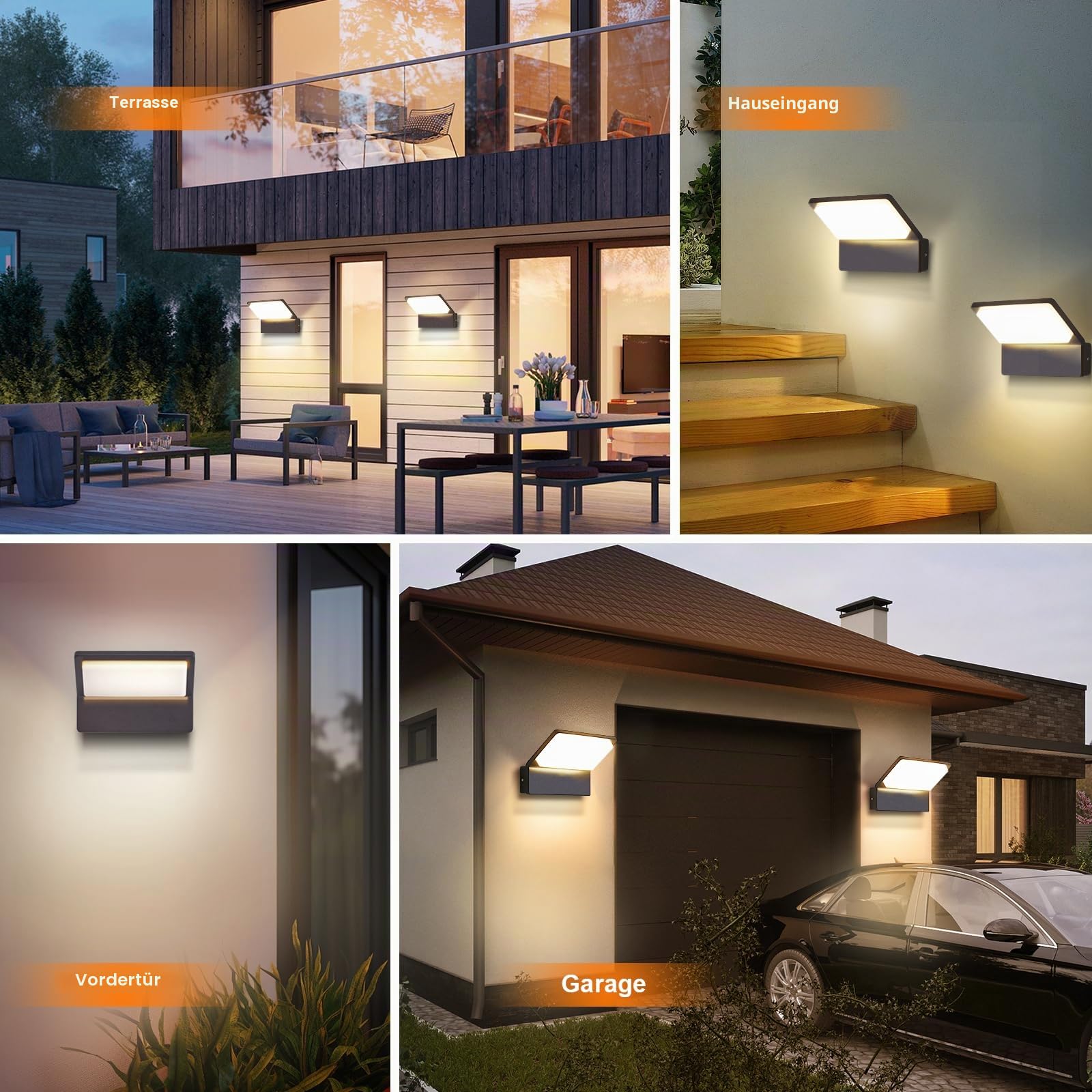 LED Aussenlampe Außenlampe Anthrazit Außenleuchte Wand, IP65 Wandleuchte Wandlampe aussen außen Modern Aussenbeleuchtung Ausenbeleutung Aussenleuchte Hauswand Außenbeleuchtung Terrasse Haus