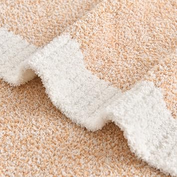 Chunky Knit Boucle Throw Blanket, Soft Washable Coastal Blanket for Bed Couch, Lightweight Cozy Oversized Feather Knit Blanket Indoor Outdoor for Sofa (Beige, Throw 50x60)