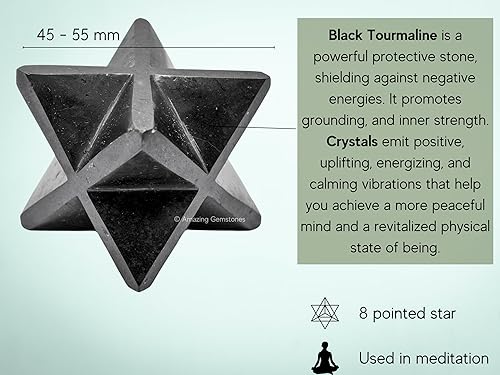 Miniatura 369 de Amazing Gemstone Larvikite Merkaba Crystal – Estrella de Merkaba metafísica de 1 pulgada para meditación – Cristal tetraedro energético y piedras