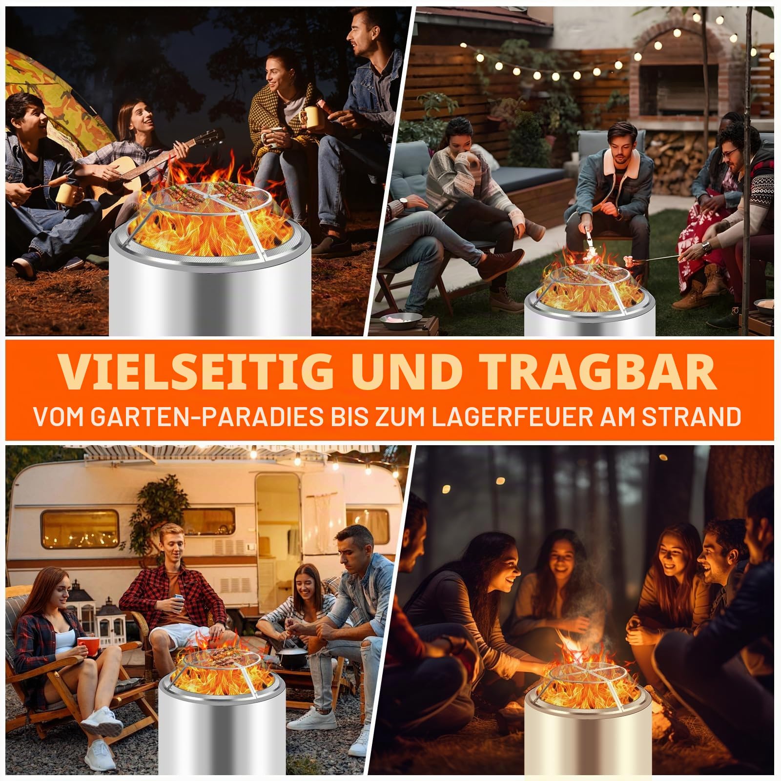 Funkenschutz, 304 Edelstahl, kompatibel mit Solo-Herd, flaches Design, dient auch als Grill, langlebig und sicher (38,1 cm)