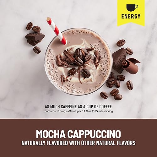 Miniatura 3 de SlimFast Energía avanzada Mocha Cappuccino Shake - Listo para beber la reemplazo de la comida - 20 g de proteína - 11 fl oz botella - 12 Count -