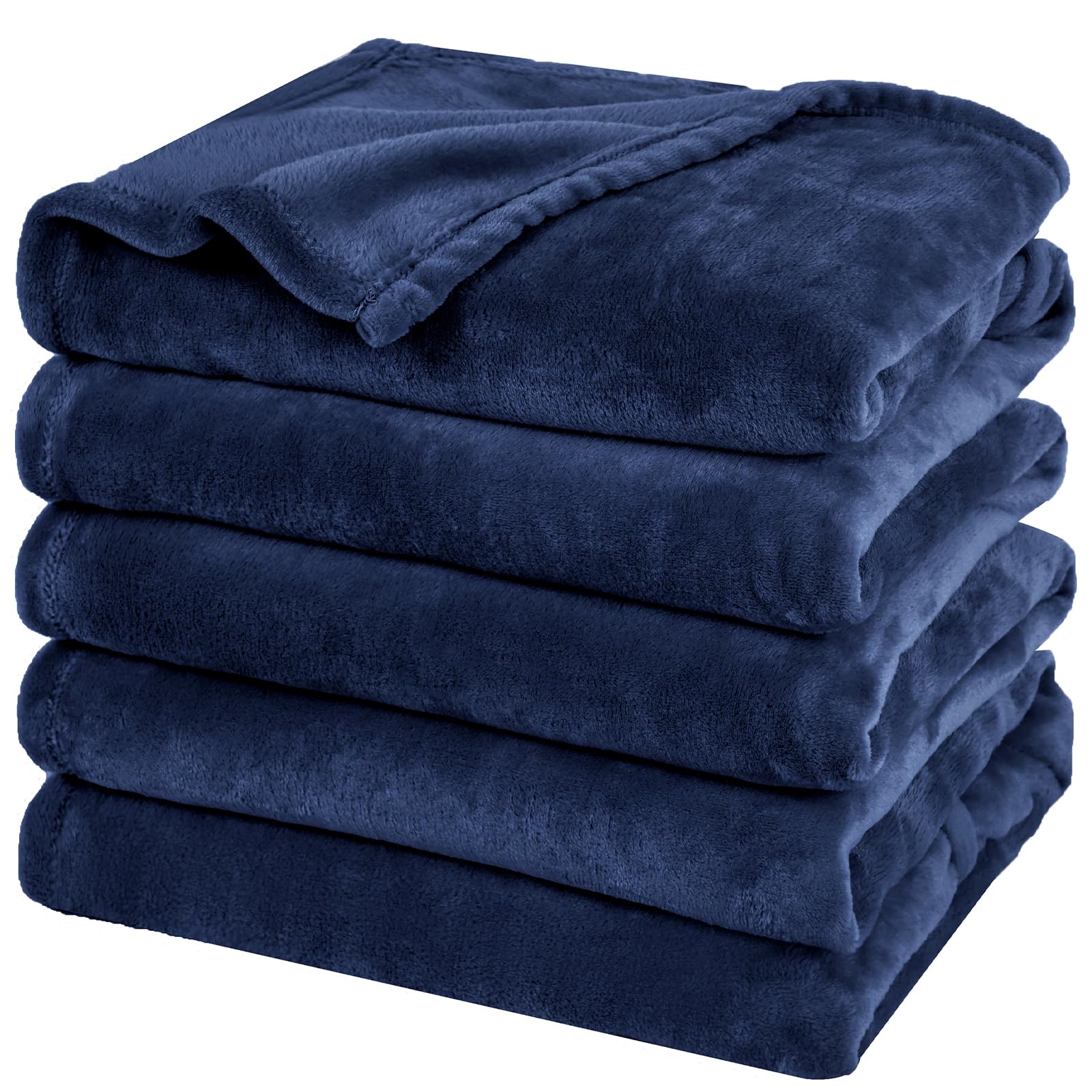 phf oversized king big fleece blanket 120"x120", no shed no pilling extra large soft blanket, giant 10'x 10' lightweight for bed, sofa travel and camping, suitable for all season, navy blue