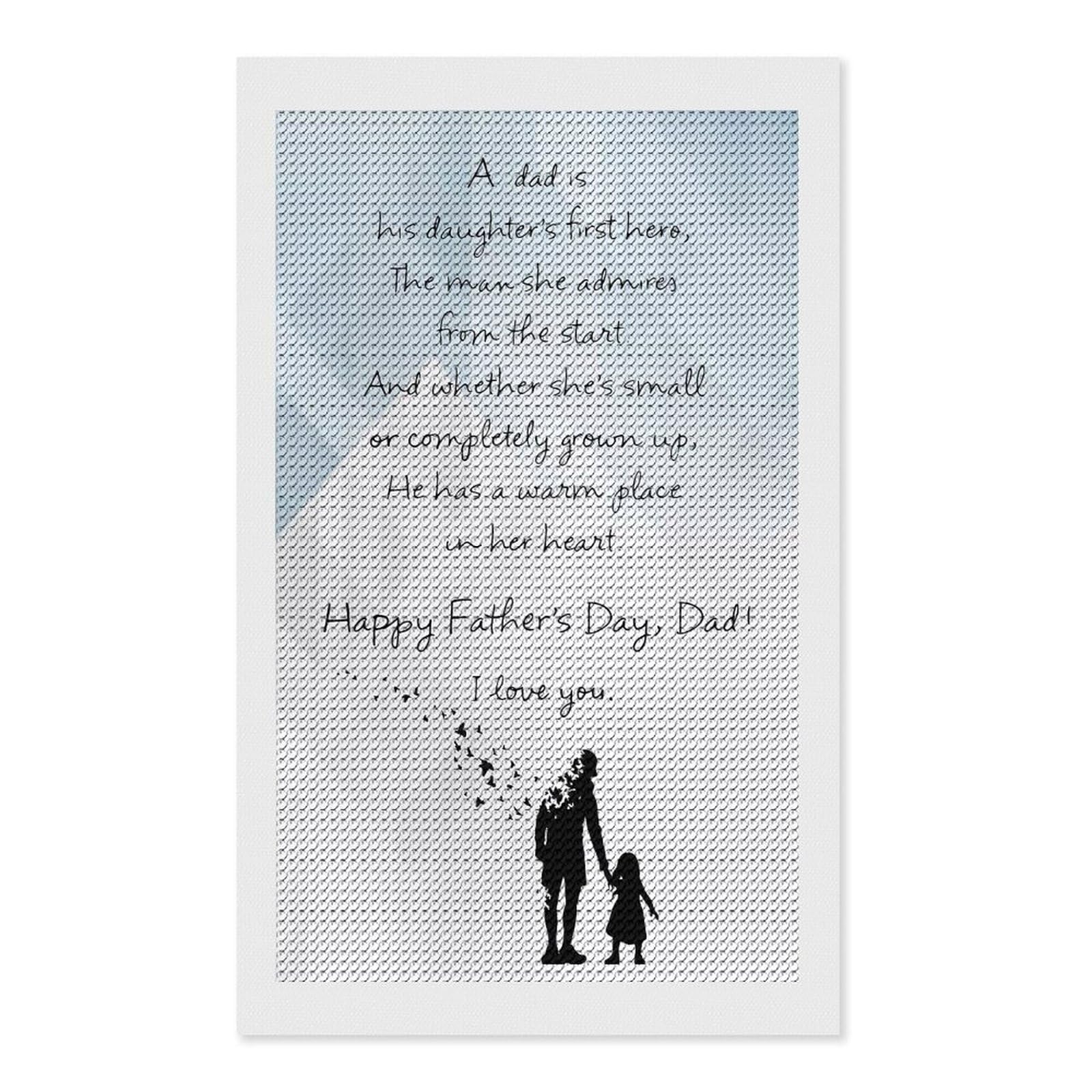 Junmoney Fathers Day Greeting Full Drill Diamond Painting Kit 12"x20", for Teens, Calming Craft to Unwind, Home Wall Decor, Christmas Gift