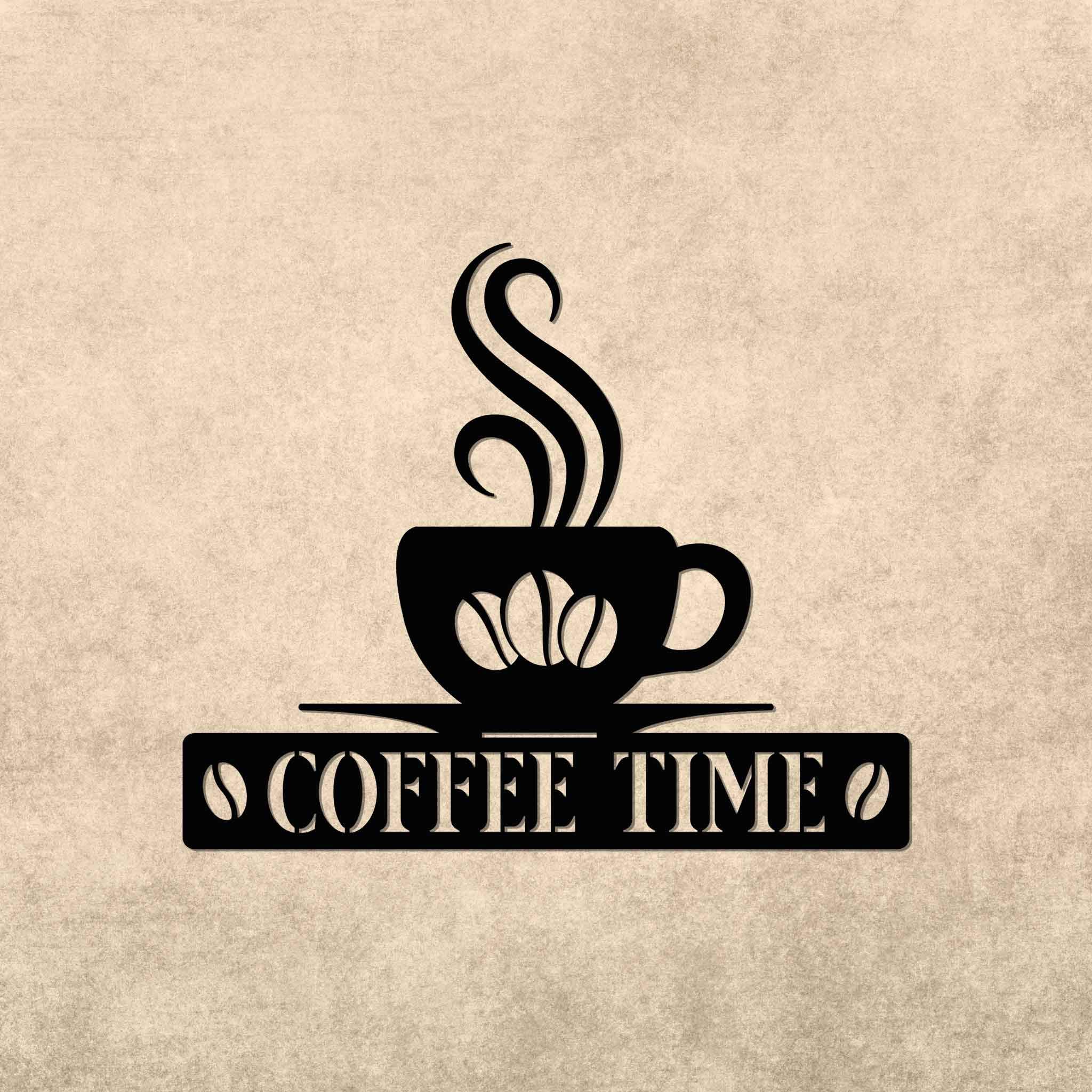 Steelmonks Coffee Time - Una splendida targa in metallo da parete per tutti la tranquillità (110 cm, verniciato a polvere)