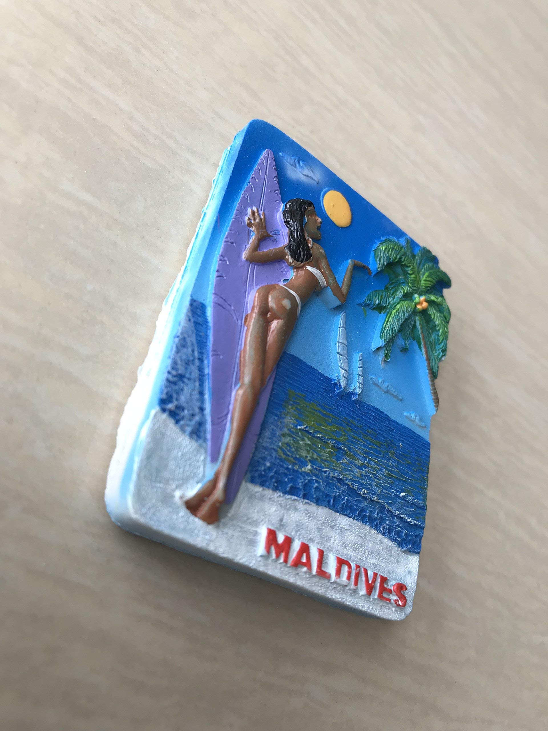 3D Maldive Frigorifero Magnete Frigo Cristallo di Vetro a Mano