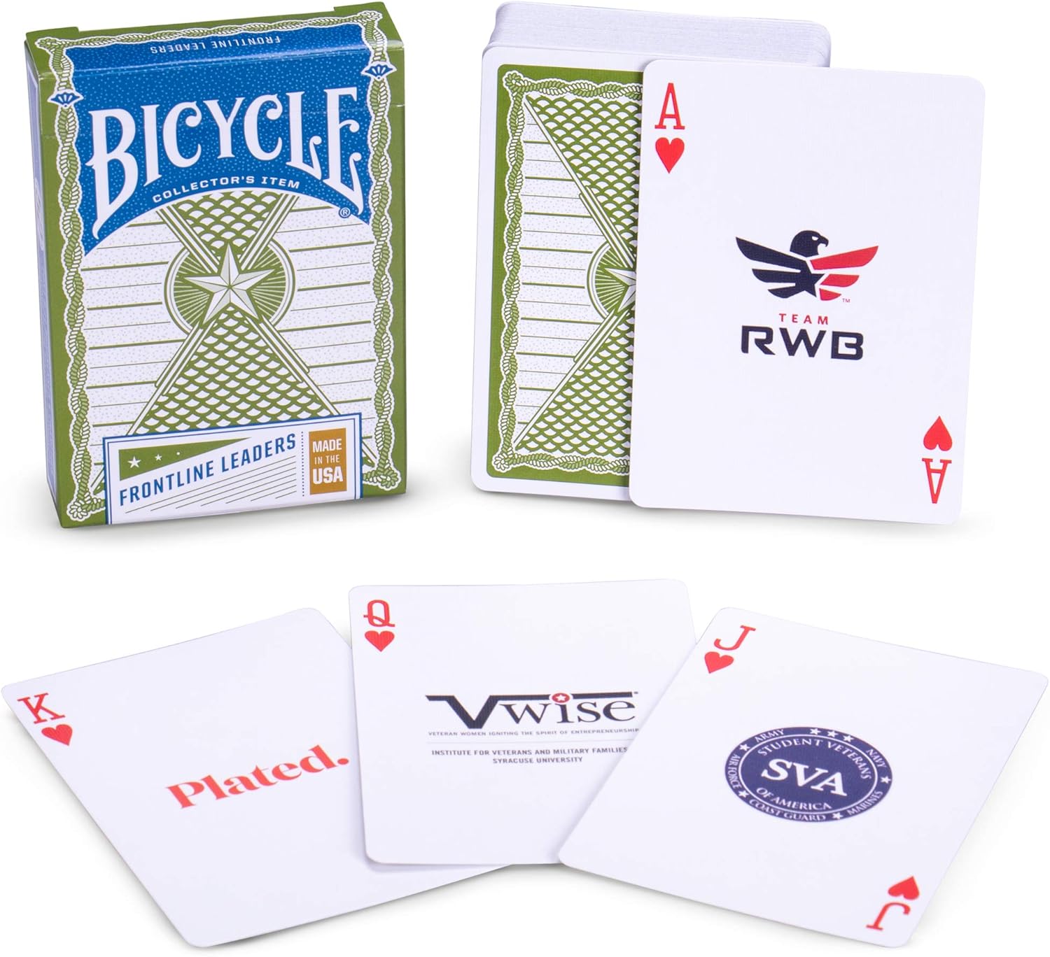Deck of Bicycle Frontline Leaders Edition Playing Cards - Includes Bonus Cut Card!