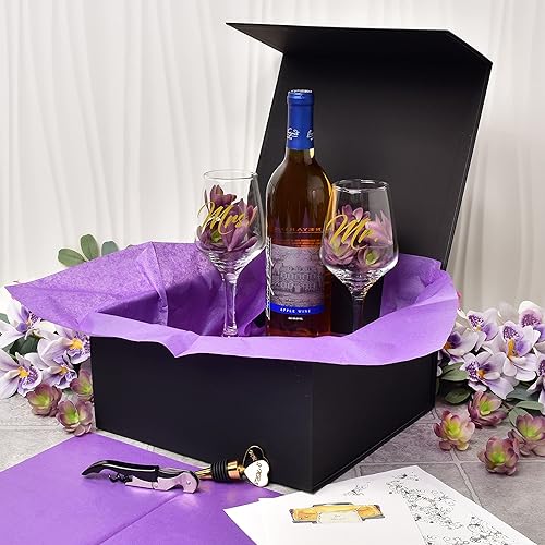 Vista 29 de Prime Line Packaging Cajas de regalo de Navidad con tapas, cajas de regalo navideñas para regalos, caja de regalo magnética negra extra grande