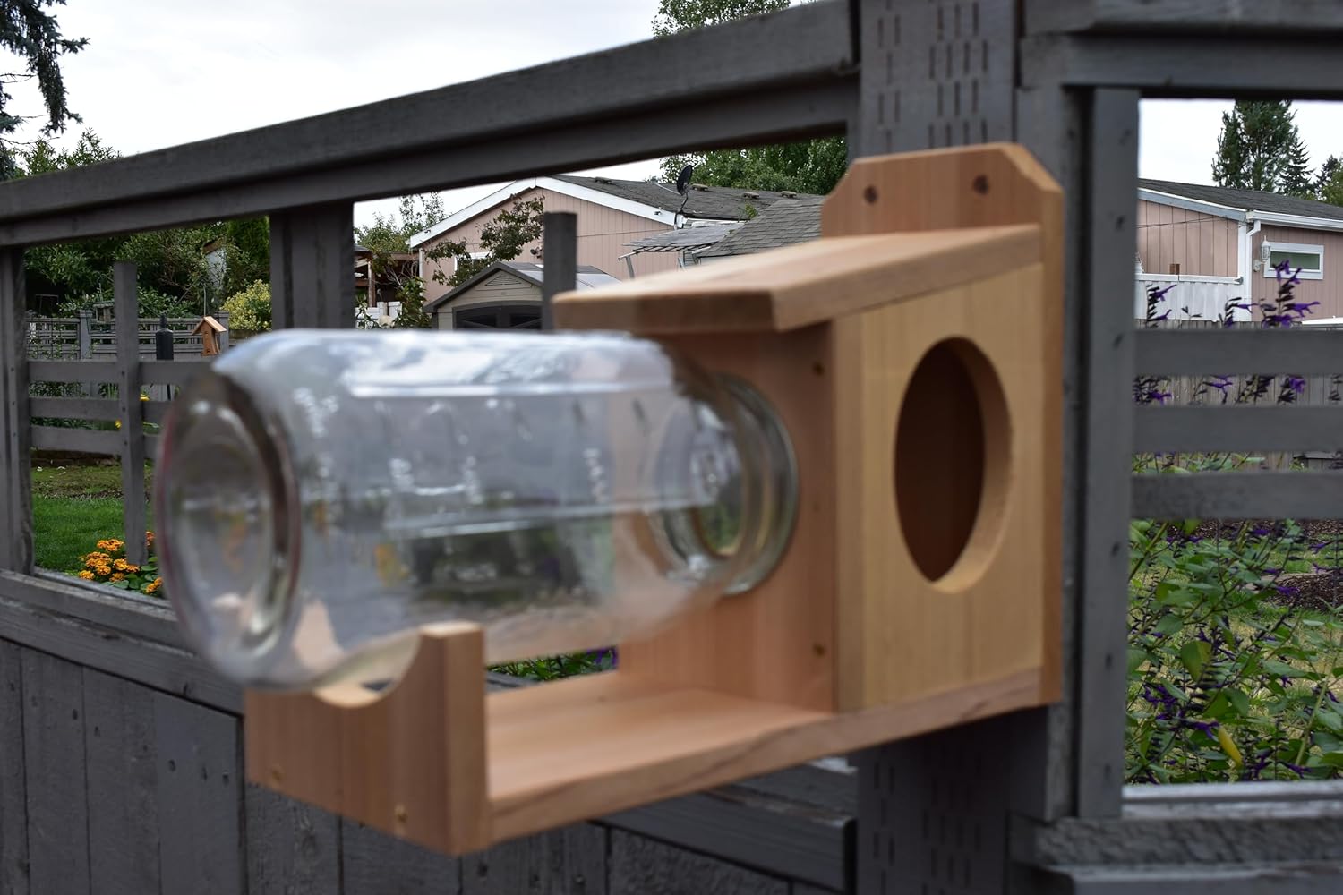 Squirrel Feeder Garden Artworks Squirrel Jar Feeder with Screw on Jar Handmade in The USA!