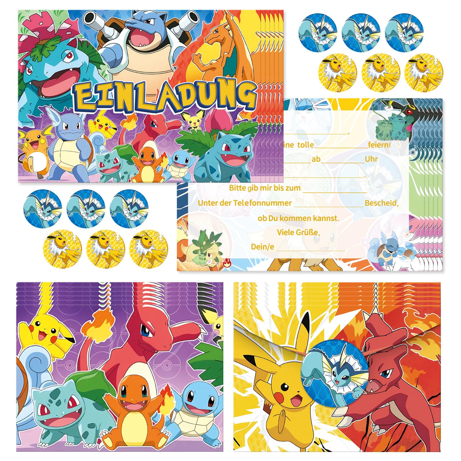 Dowdiles 12x Einladungskarten Geburtstag mit Umschlägen, Geburtstagseinladungen, Deutsche Partyeinladungen für Geburtstage 04