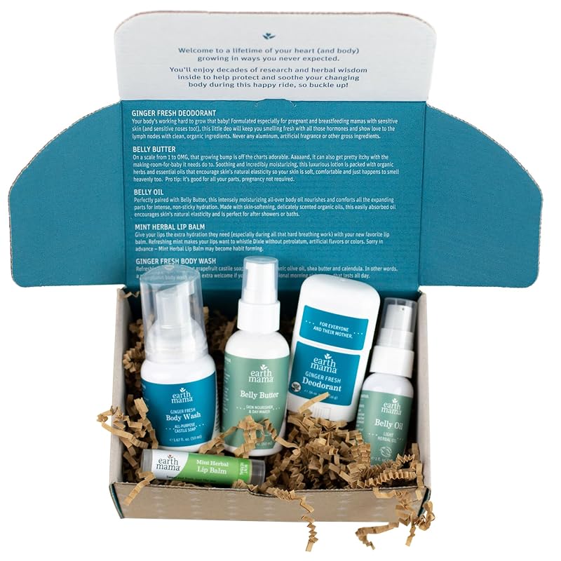 Earth Mama Caixa-presente para gestante A Little Something for Mama-to-Be, 5 peças