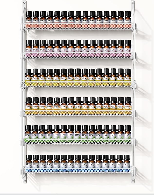 Organizador de esmaltes GIGIFTREE de parede com 6 prateleiras, branco, pacote com 6 prateleiras