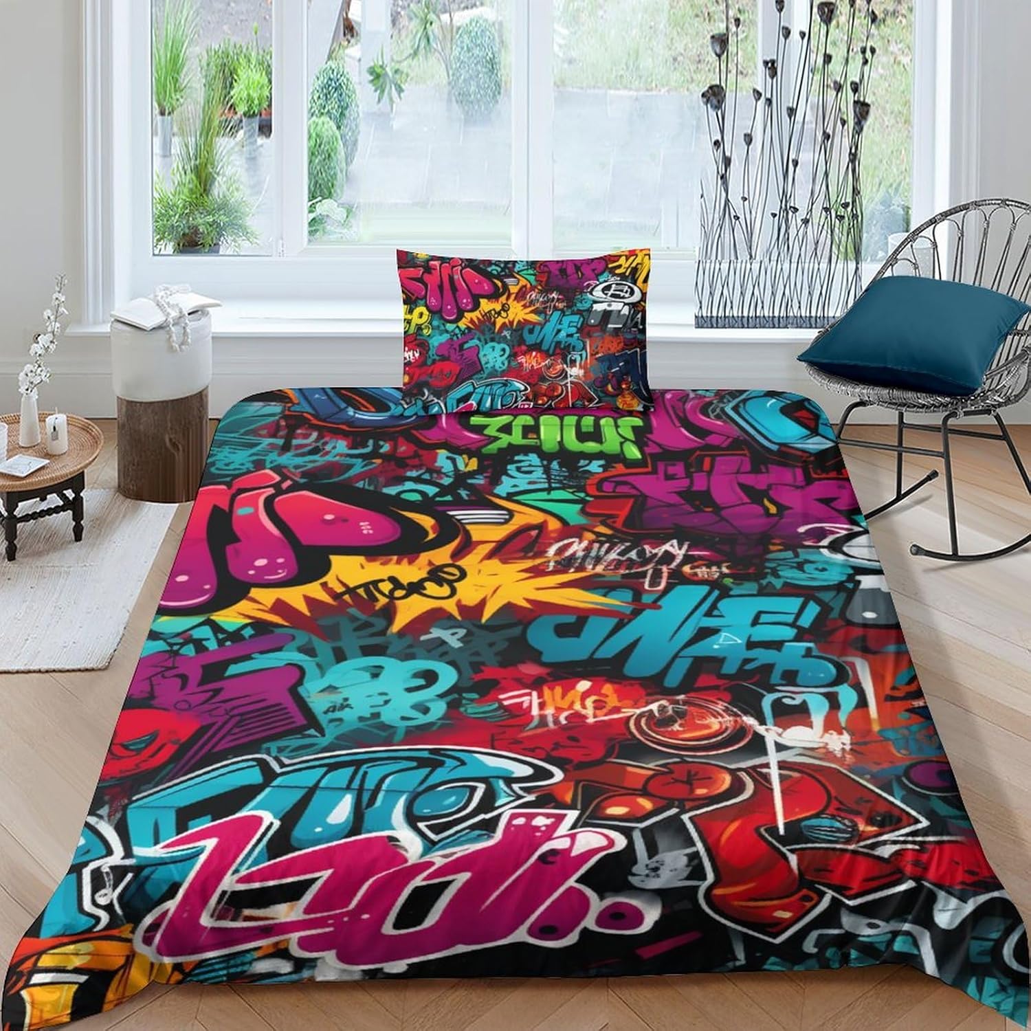 Colorful Letters Bedding Set 3D Print Duvet Cover Home Decor with