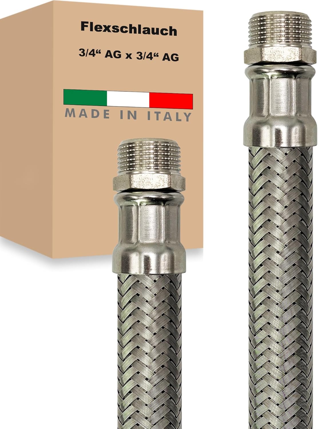 2 Stück Edelstahl Flexschläuche 3/8" 30cm - Für Wasserhahn & Armaturen