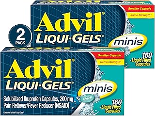 Advil Liqui-Gels minis Pain Reliever and Fever Reducer, Pain Medicine for Adults with Ibuprofen 200mg for Pain Relief - 2x...