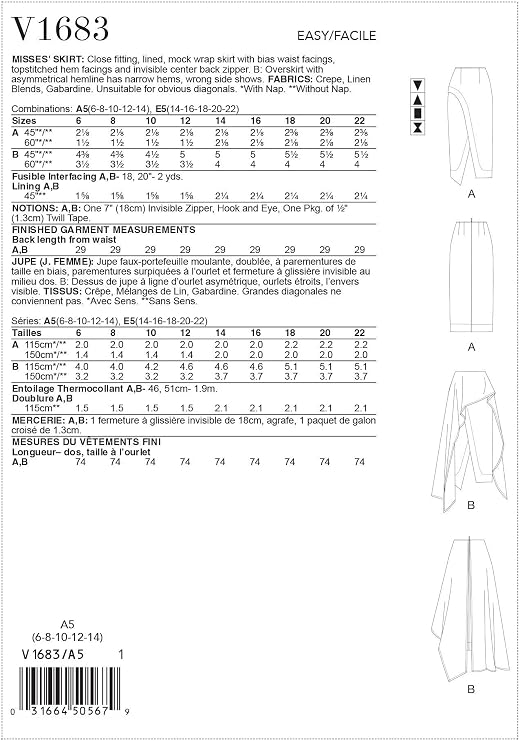 Vogue Pattern 14-16-18-2, Various