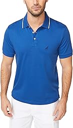 Nautica Men's Classic Fit Short Sleeve Dual Tipped Collar Polo Shirt