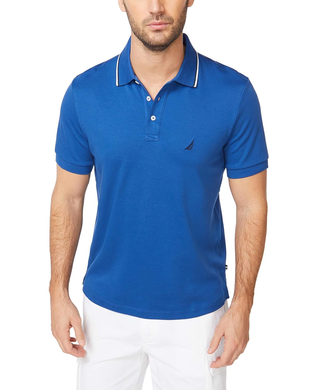 Camisa polo Camisa polo de algodão macio sólido de manga curta com ajuste clássico NauticaMasculino