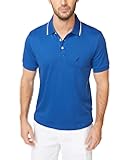 Men's Classic Fit Short Sleeve Dual Tipped Collar Polo Shirt