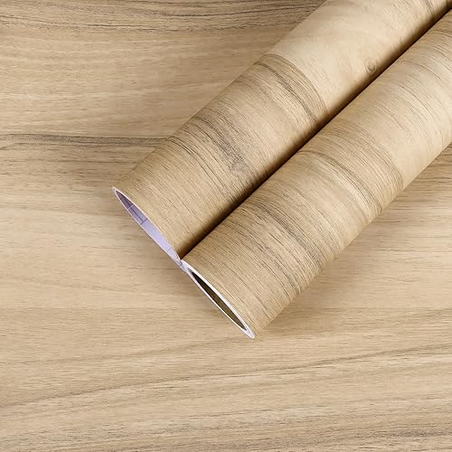 CHIHUT Papel de contacto de grano de madera de roble claro de 12 x 100 pulgadas, papel tapiz de aspecto de madera, impermeable, autoadhesivo, papel