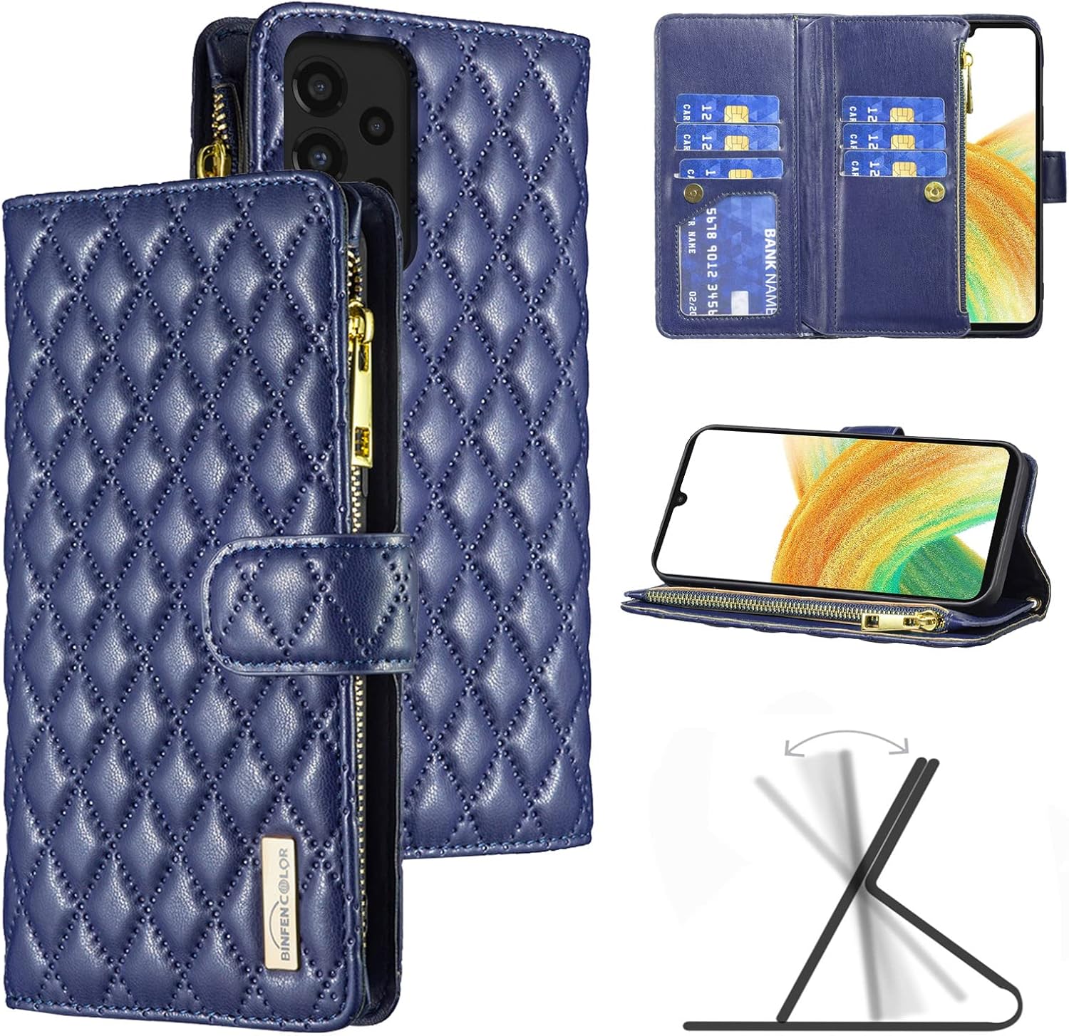 CASAFUNY Handyhülle für Samsung Galaxy A33 5G Hülle Leder Klappbar Flip