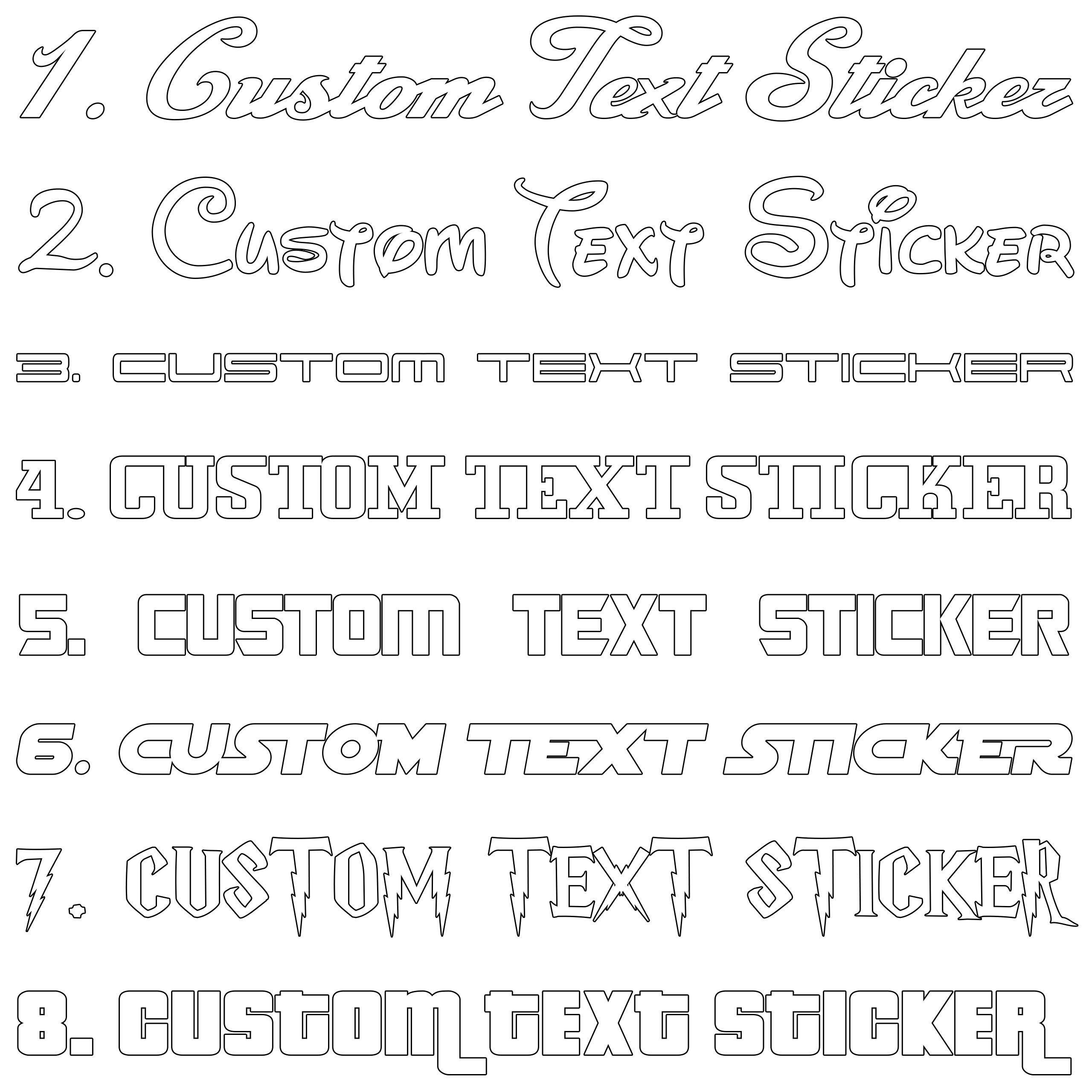 JasonCarlMorganJCM Graphics Famous Fonts Custom Text 190mm Sticker, White