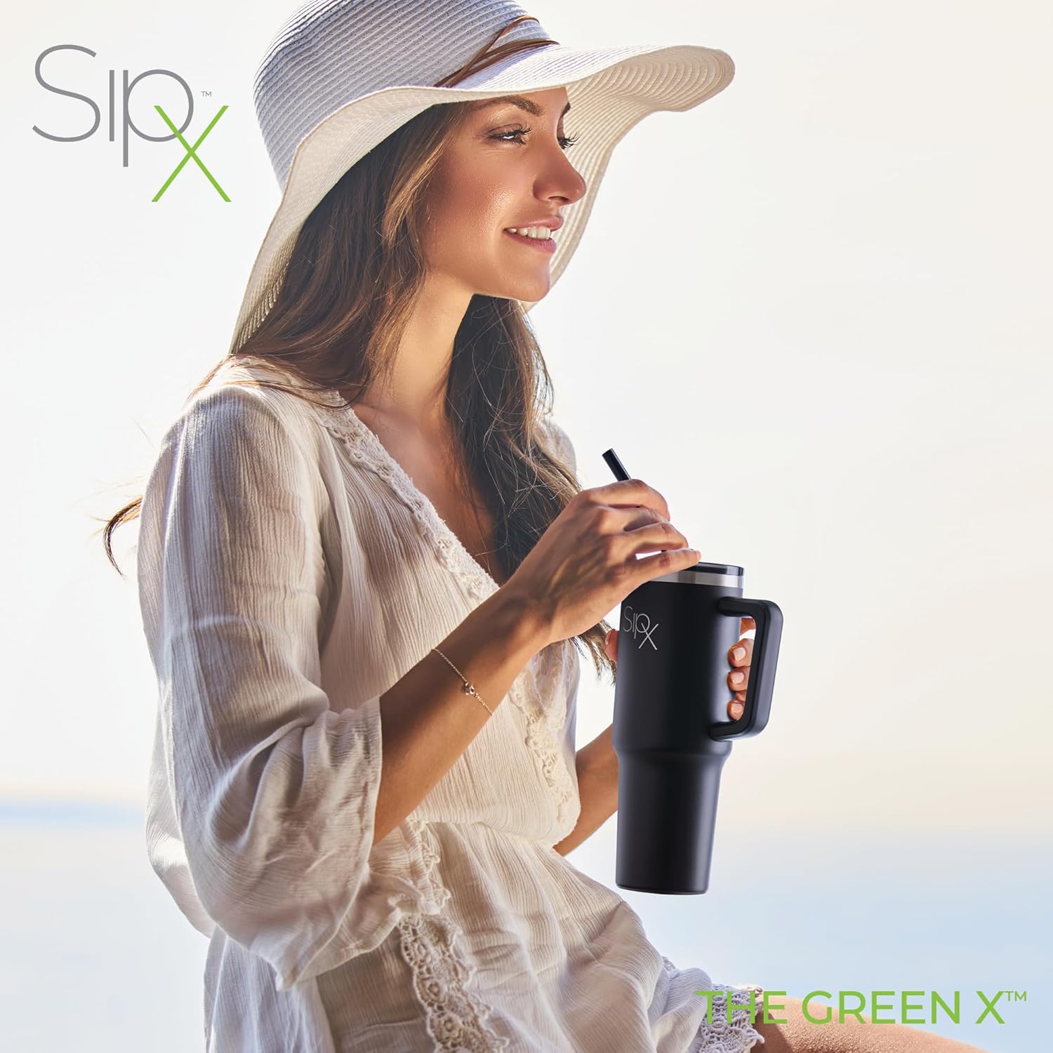 SIPX™ 30 oz Insulated Tumbler with Handle & Straw – Vacuum Insulated Stainless Steel, Leakproof, Cupholder Friendly – Perfect for Iced Coffee, Water & Travel – Black - Image 4