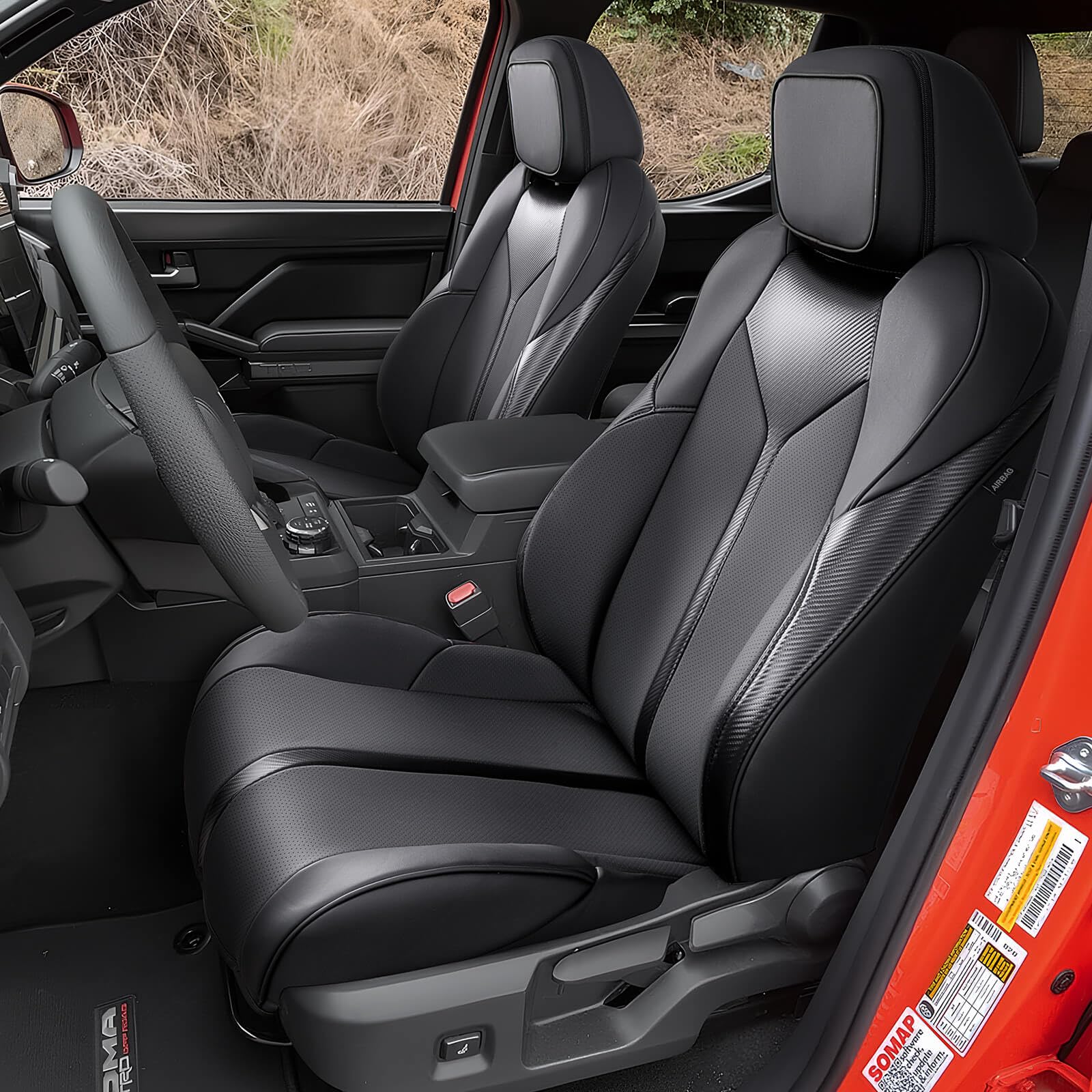 Full Set car seat Covers for Toyota Tacoma 2024-2026 Not Fit Hybrid Electric TRD Pro Seat Leather Waterproof