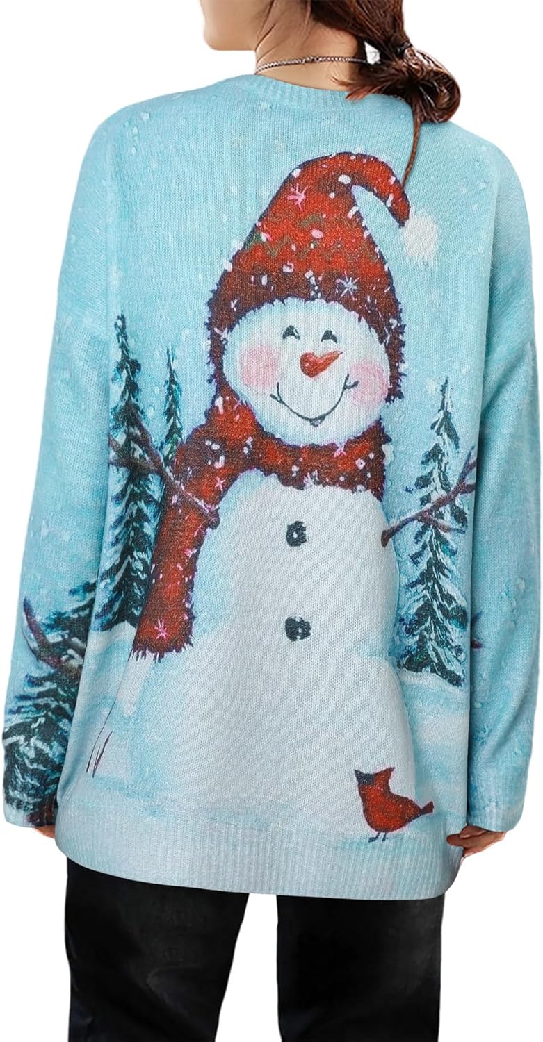 CRAZY GRID Women Knitt Pullover Sweaters Winter Patterned Oversized Long Sleeve Graphic Print Jumper Tops - Image 4