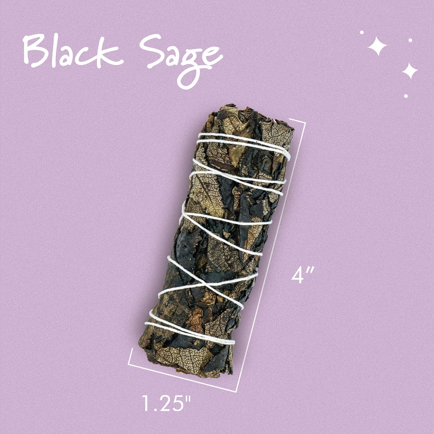 ESPOIR & AMOUR Black Sage 4" - 6 Spiritual Sticks for Smudging, Healing and Ritual - Hand-Tied Smudge Sticks to Cleanse Negativity - Sustainably Harvested 4 Inch Californian Sage Bundle