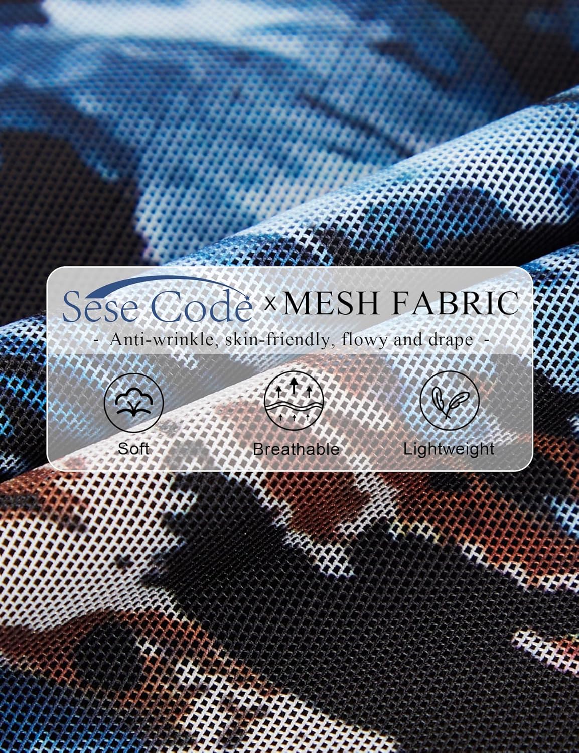 SeSe Code Women's Elegant Mesh Blouses Flowy Poncho Tops Dressy Casual Shirts - Image 4