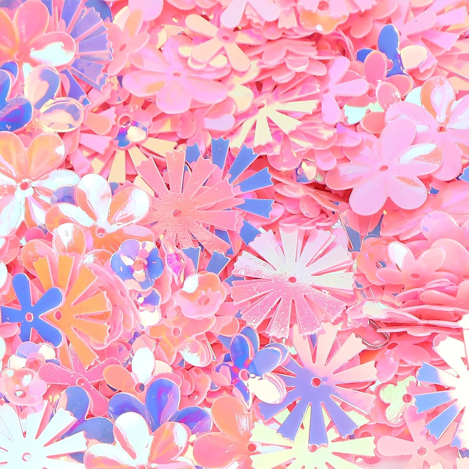 Confetti Flower Shaped Glitter Sequins for Party Wedding Decoration, Colorful Pink Sprinkles for Table Scatter, Gift Box Filling, DIY Craft Supplies