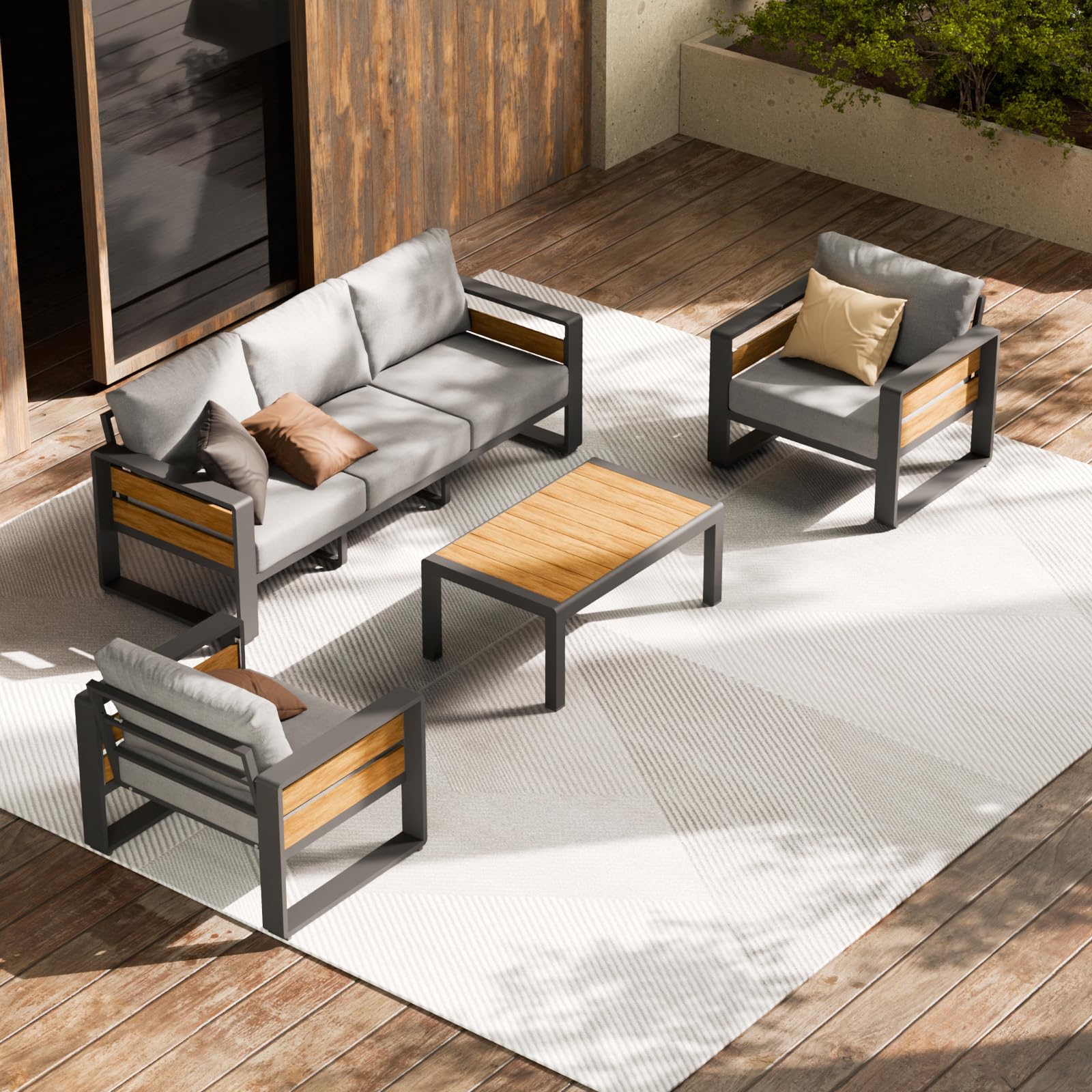 ZANDOR Aluminum Patio Furniture Set