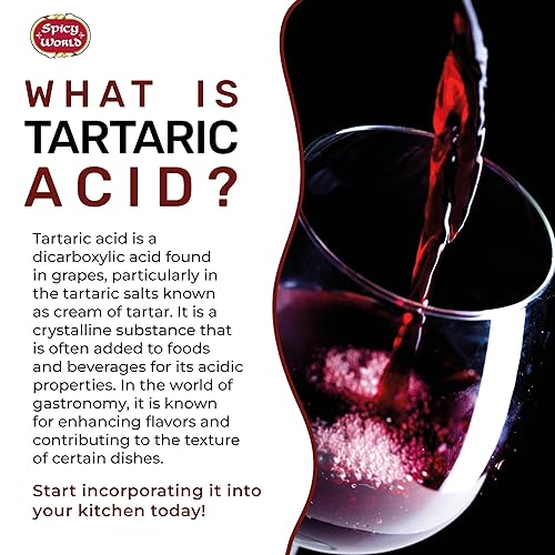 Miniatura 3 de Spicy World Bolsa grande de ácido tartárico puro de 14 onzas, grado superior, certificado USP, grado alimenticio, vegano, perfecta para la