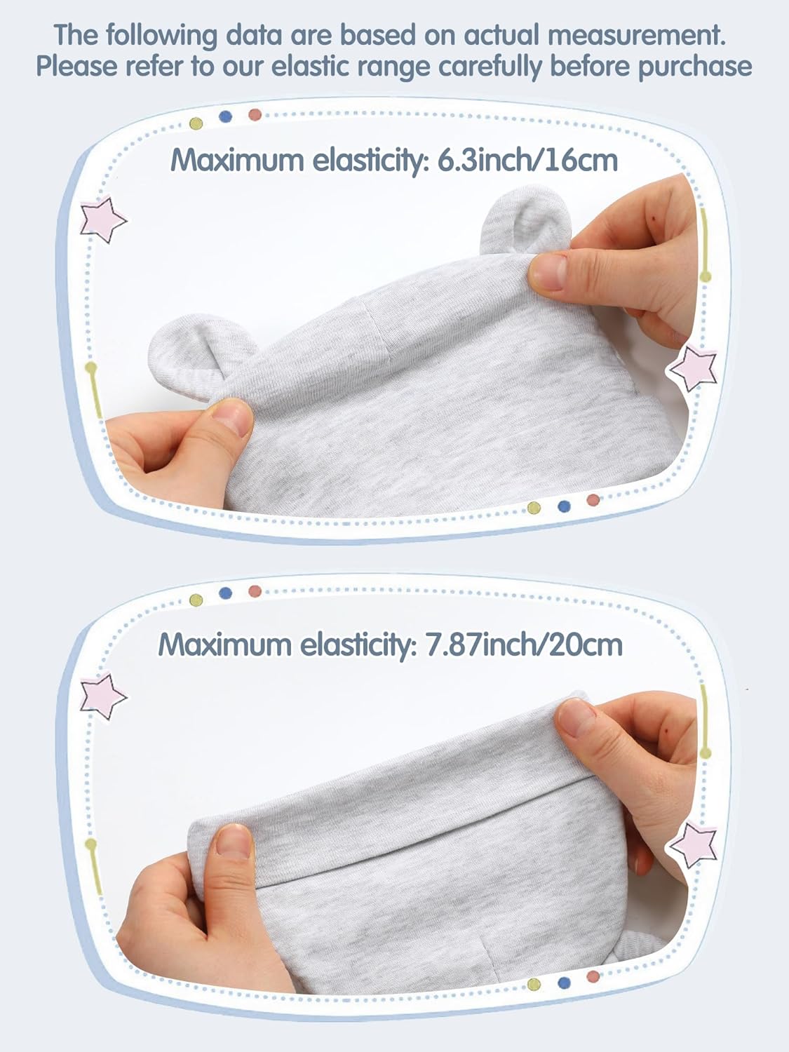 Geyoga 12 Pieces Newborn Hat Mittens Gloves Set Baby Boys Girls Cotton Baby Beanie for 0-12 Months - Image 4