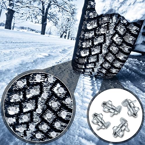 Miniatura 4 de 50 piezas de clavos de neumáticos de carburo para neumáticos de camión, tachuelas de nieve para neumáticos de moto de nieve con herramienta de