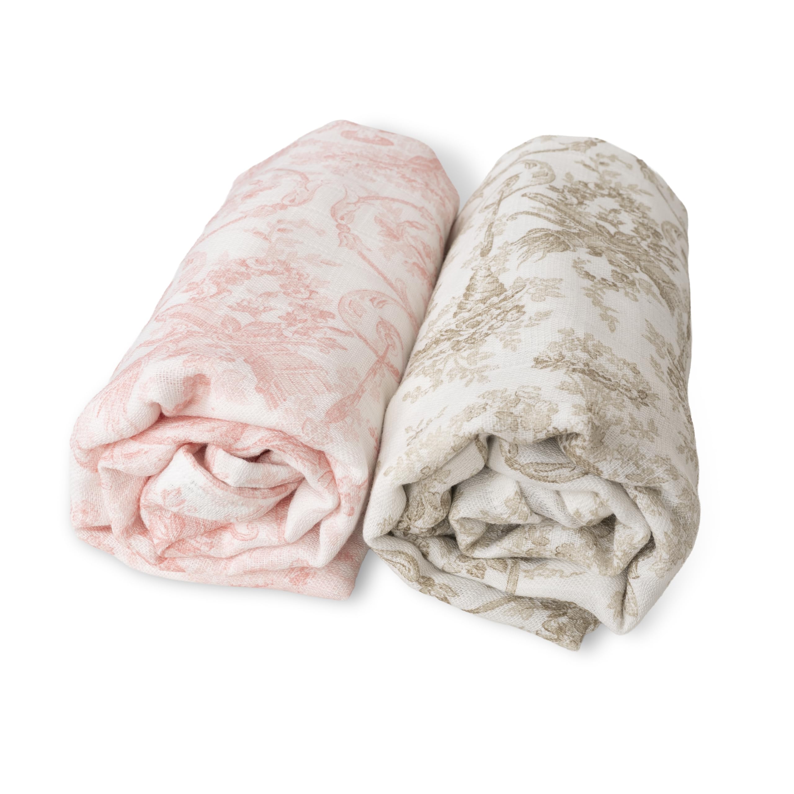 Mussolina Baby 120 x 120 cm Coperta Busta Bambù Cotone Neonato Ipoallergenico Ecofriendly Rosa Beige