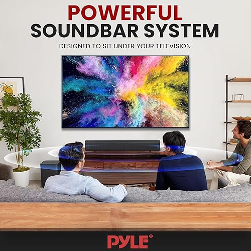 Miniatura 6 de Pyle Altavoz de barra de sonido de cine en casa con Bluetooth - Base de onda para transmisión de mesa Soporte de mesa Sistema digital de TV con