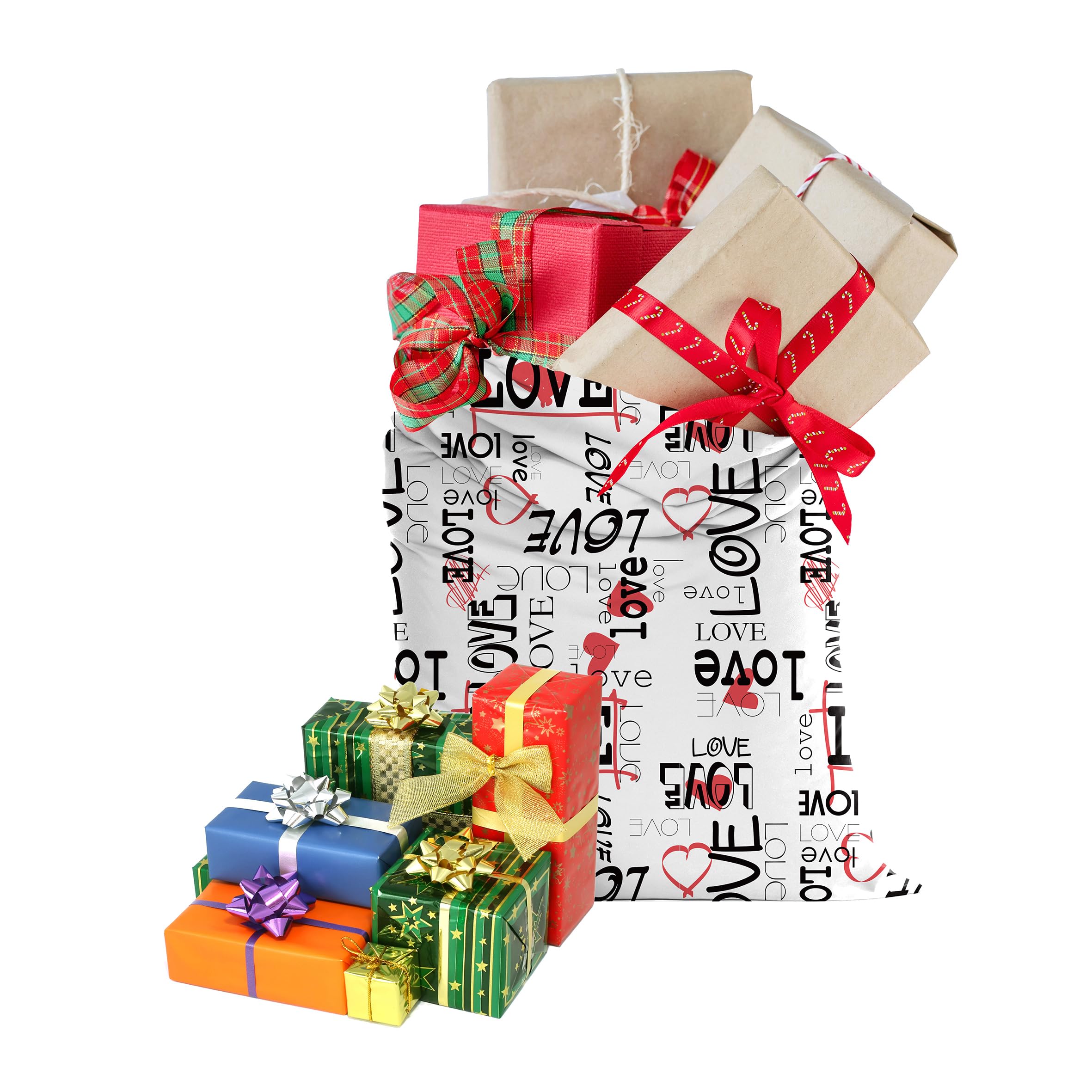 Lot De 2 Sacs Cadeaux Géants Réutilisables - Tissu Oxford, Pour Anniversaire, Noël, Mariage, Rangement
