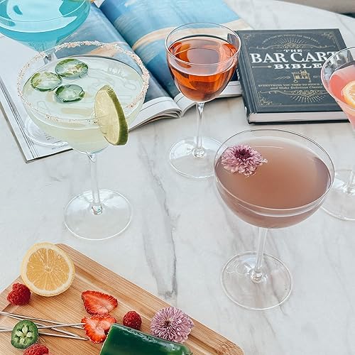 Miniatura 40 de MORA PURE - Juego de 4 vasos de margarita modernos de 12 onzas para Martini, Daiquiri congelado, fiestas tropicales de verano, vasos clásicos