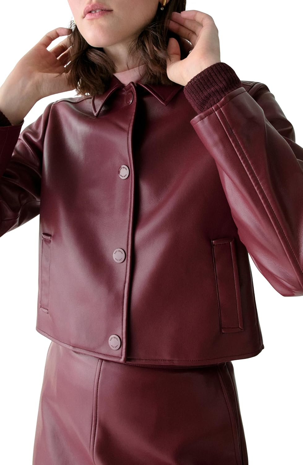 kate spade new york Women's Faux Nappa Leather Jacket